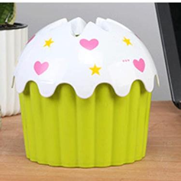 Imagem de Tubo de tecido de sorvete de plástico criativo para casa de banho quarto tubo de papel de desenho animado caixa de papel de mesa de plástico (cor: azul, tamanho: 12,5 * 14,5 cm) (verde 12,5 * 14,5 cm)