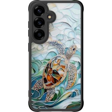 Imagem de DEENAKIN Capa fofa para Samsung Galaxy S25 Plus, capa rígida floral estética, compatível com Magsafe, capa protetora fina retrô moderna e exclusiva para mulheres e meninas, casco de tartaruga de