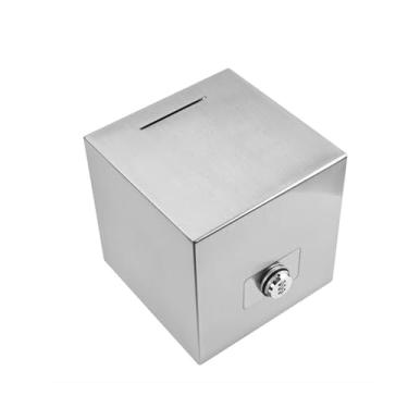 Imagem de Cofrinho mealheiro, cofrinho feito de aço inoxidável, para bloqueio de senha, caixa de dinheiro só pode salvar o cofrinho, o presente de brinquedo perfeito para meninos e meninas (pequeno)