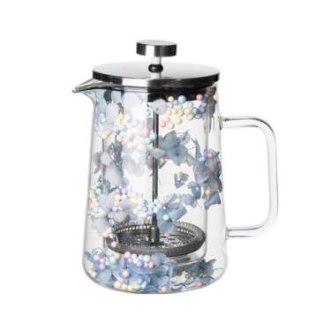 Imagem de Pote de pressão vidro para flores secas - borossilicato em camadas Ferramenta decoração doméstica multifuncional café caseiro espuma leite francesa e