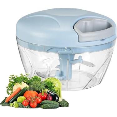 Imagem de Cortador manual de vegetais para processador de alimentos, 500 ml, resina ABS, cortador manual para triturar legumes e especiarias (rosa)