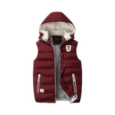 Imagem de Colete De Inverno Masculino 5XL Com Capuz, Sem Mangas, Casual, Aquecid