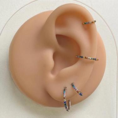 Imagem de Argola titânio rainbow clicker com zircônias coloridas - no-brand