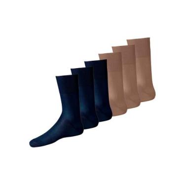 Imagem de Kit com 6 Pares de Meias Social Lupo 1100-011/049 Colorido, Bege, 37-4