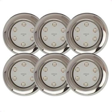 Imagem de Kit 6 Refletores Led 9w RGB Inox S para Iluminação Piscina - Hidraled