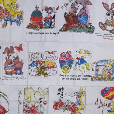 Imagem de Pano De Prato Lomaer Sacaria Pascoa 0,45 X 0,71Cm Branco 2un