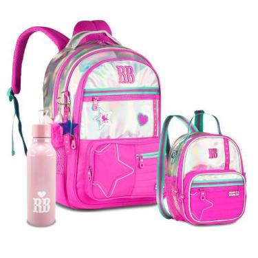Imagem de Kit Mochila Rebecca Bonbon Costas Estrela Estojo Box Grande, RB27017 R
