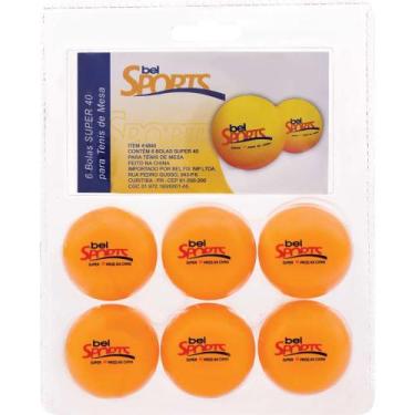 Imagem de Bola de PING PONG Laranja Super 40MM com 6 Unidades - Bel Sports