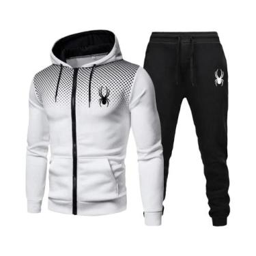 Imagem de Conjunto De Moletom Com Capuz E Zíper Para Homens, Roupas De Esporte E