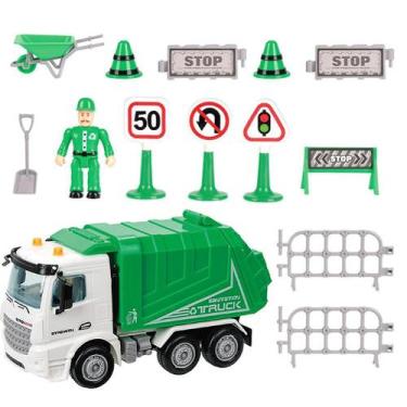Imagem de 1 conjunto de caminhão de lixo grande, brinquedo, saneamento - Gloome 