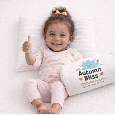 Imagem de Autumn Bliss Co Travesseiro e fronha infantil 33 x 45 cm, algodão orgânico - perfeito para crianças de 2 a 5 anos - Ideal para cama de viagem infantil, conjunto de cama infantil, travesseiro de viagem