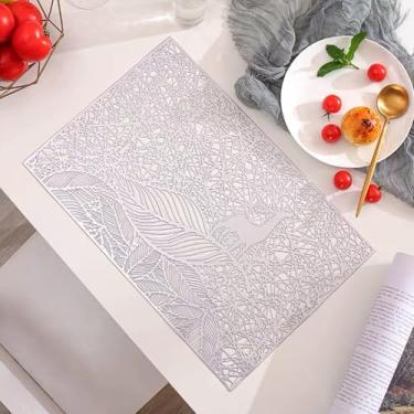 Imagem de Jogo americano de mesa de PVC com padrão de veado - Tapetes isolantes de estilo ocidental simples para decoração de cozinha e jantar