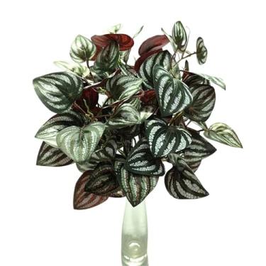 Imagem de Buquê de plantas verdes de plástico simulação casamento grama parede arranjos florais acessórios decoração falsa mesa casa (roxo claro)