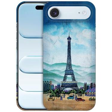 Imagem de GlamCase - Capa com suporte impresso da Torre Eiffel Paris Mountain City Grunge para iPhoneAir branca