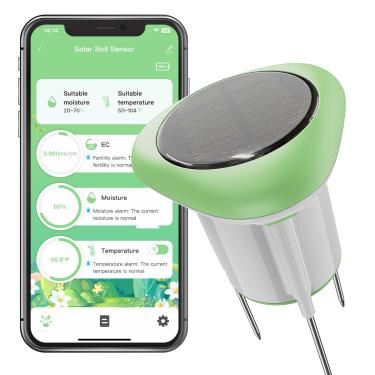 Imagem de Medidor inteligente 3 em 1 de umidade/temperatura/fertilidade do solo para plantas ao ar livre, kit de teste de solo para jardim/agricultura/gramado, sensor digital de solo GreenVation com Tuya/Smart