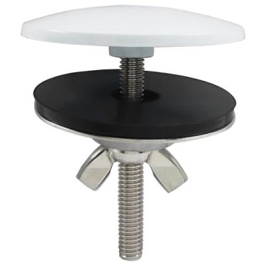 Imagem de PHITUODA Tampa de furo de pia de cozinha de 5 cm, tampa de orifício de torneira de aço inoxidável, plugue de torneira branco para prevenção de vazamentos/cozinha e banheiro