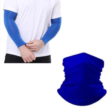 Imagem de Kit Manguito Compressão Proteção Solar Cobre Braço Bandana Tubular Cob