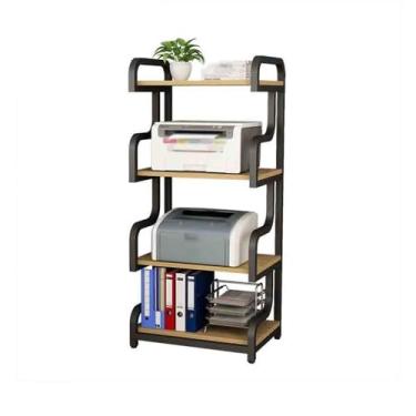 Imagem de KEG801302 Organizador de arquivos de escritório, escritório, armazenamento doméstico, três camadas, grande capacidade, prateleira, estante, copiadora, impressora, mesa (preto)