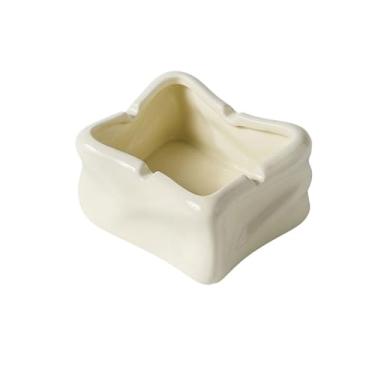 Imagem de Cinzeiro de cerâmica para cigarros, cinzeiro de mesa, formato irregular, design exclusivo, cinzeiro para quarto, restaurantes, varanda, jardins ou chave de doces etc. Bandeja de cinzeiro ao ar livre