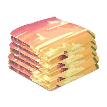 Imagem de Wassud Toalhas de cozinha cactos e arbustos panos de prato de cozinha pacote com 6 panos de prato macios com laço para pendurar toalha de mão de secagem rápida super absorvente toalhas de chá de mesa