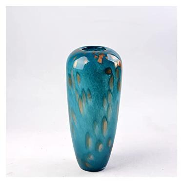 Imagem de x3anggyt5 Vaso de flores europeu de vidro colorido para decoração de casamento, decoração de casa, vasos de mesa para flores, estilo de sereia, terrário, decoração de casa (grande)