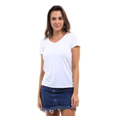 Imagem de Camiseta Feminina Básica Gola V Viscose Dry Manga Curta