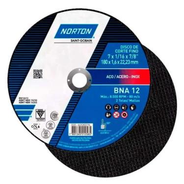 Imagem de Caixa Disco de Corte 7" - Inox Norton Bna 12 (5 unidades)