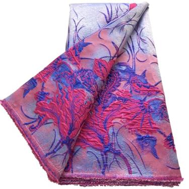 Imagem de ZhenGuiRu Tecido de renda africana 5 metros, tecido de renda brocado jacquard bordado francês para costura de festa de casamento