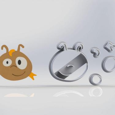 Imagem de Cortador Galinha Pintadinha Dona Barata Modular Tamanho 6Cm