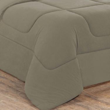 Imagem de Kit Edredom + Jogo De Lençol Malha 100% Algodão Gran Moratta 7 Peças Casal - Avelã/Avelã