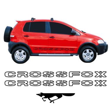 Imagem de Kit Faixas Crossfox 2006 07 Adesivo Lateral Preto Volkswagen Cor Preto