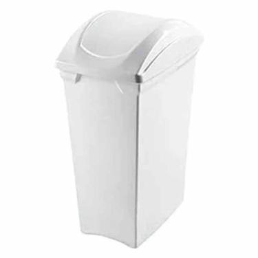 Imagem de Cesto Branco Com Tampa Basculante 40 Litros Sanremo
