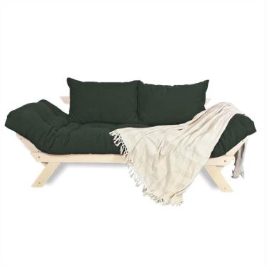 Imagem de Sofá Japão Futon Verde Militar Em Madeira Maciça