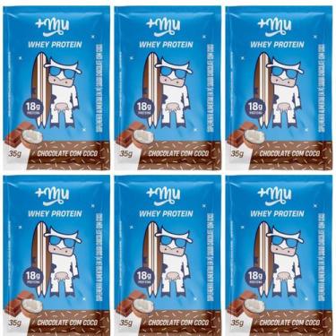 Imagem de Kit 6 Whey Protein Concentrado Sache Chocolate Coco 35G - Maismu
