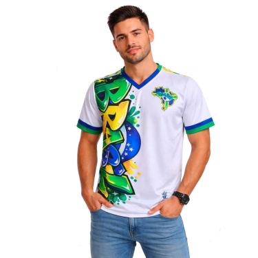 Imagem de Camisa | Camiseta Brasil Seleção de Quebrada Brasileira Branca
