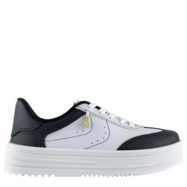 Imagem de Tênis Moleca Feminino Casual Branco e Preto Confortável-Feminino