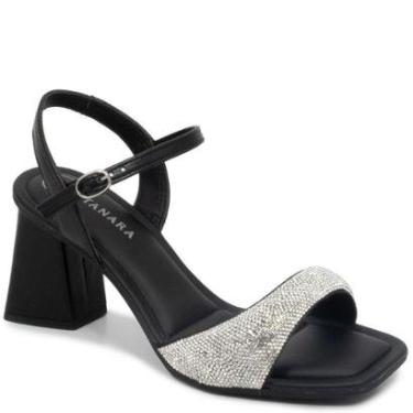 Imagem de Sandália Salto Geométrico Médio Fivela Brilho Tanara T8728-Feminino