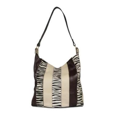Imagem de Bolsa Couro Ombro Hobo Lezard Animal Print