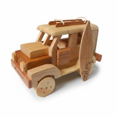 Imagem de Jeep De Madeira Com Rack E Prancha Decorativo - Mar artefatos