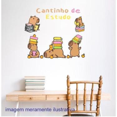 Imagem de Adesivo De Parede Cantinho Do Estudo - Capivara - Lojinha Da Luc Adesi