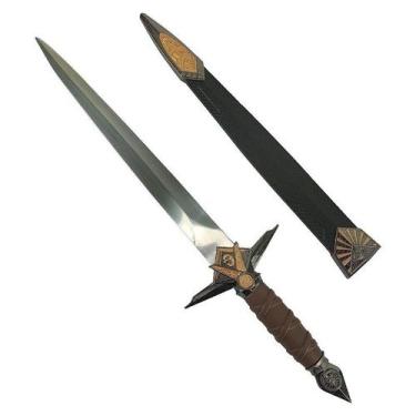 Imagem de Adaga Espada Maçônica Punhal Maçonaria Compasso C/ Bainha - Preto - Te