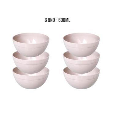 Imagem de Kit Cumbuca Bowl Cores Neutras 600ML Para Sopa E Sobremesa Sopas Caldo