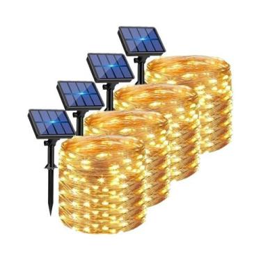 Imagem de Luzes De Cordão Solares À Prova d'Água 4 Pacotes 8 Modos Luzes De Fada
