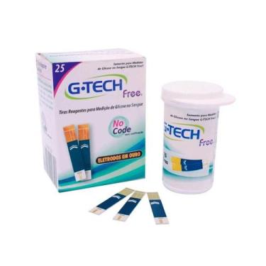 Imagem de Tiras Reagentes Medição de Glicose G-Tech Free 1 c/ 25 Un.