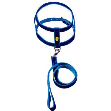 Imagem de Peitoral Camurça Azul 25mm - Cães Pequenos e Médios