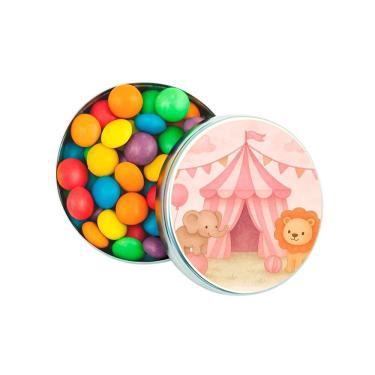 Imagem de Kit 30 Latinhas Lembrancinhas Circo Rosa Aquarela