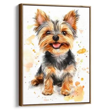Imagem de Quadro decorativo Yorkshire Terrier - Art Canvas, 120 x 80 cm, Tabaco