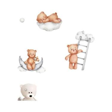 Imagem de Adesivos De Parede Para Quarto Infantil, Urso De Desenho Animado Fofo,