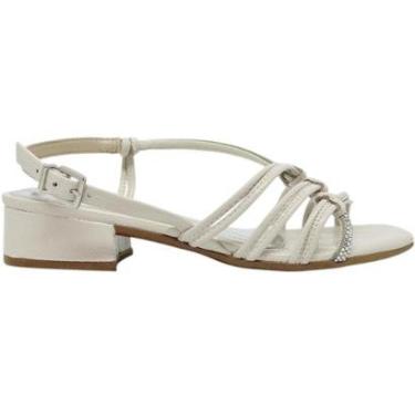 Imagem de Sandália Feminina Casual Social Dia a Dia Passeio Trabalho com Strass Salto Baixo Ultra Conforto Ram-Feminino