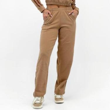 Imagem de Calça Rosa Bella Wide Leg em Fleece Feminina-Feminino